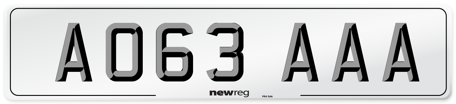 AO63 AAA Number Plate from New Reg